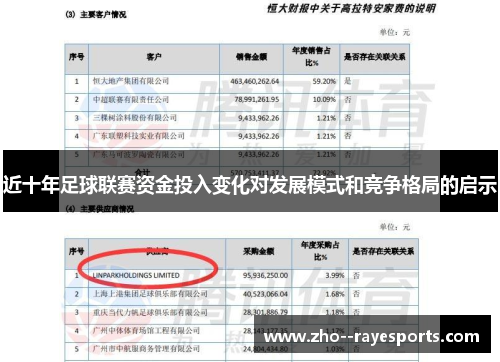 近十年足球联赛资金投入变化对发展模式和竞争格局的启示